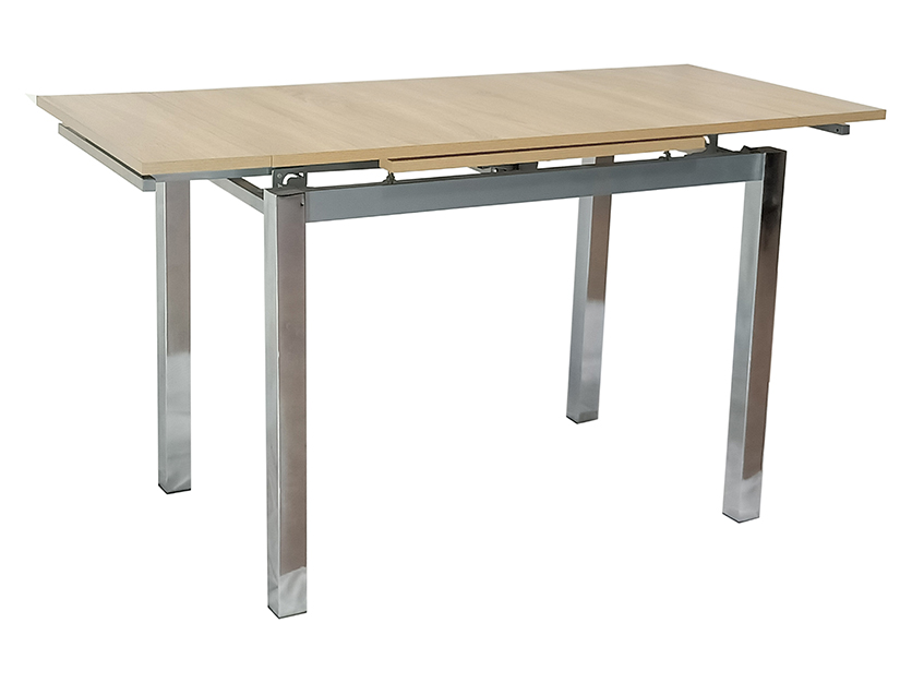 Τραπέζι κουζίνας μπεζ-γκρι 60x100x75(+40) με δύο προεκτάσεις και χρώμιο πόδια - Image 3